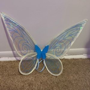 iridescent fairy wings with blue accents